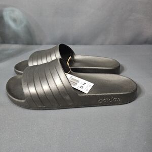 Adidas Adilette Cloudfoam Aqua Slides Mens Size 13 Triple Core Black F35550
